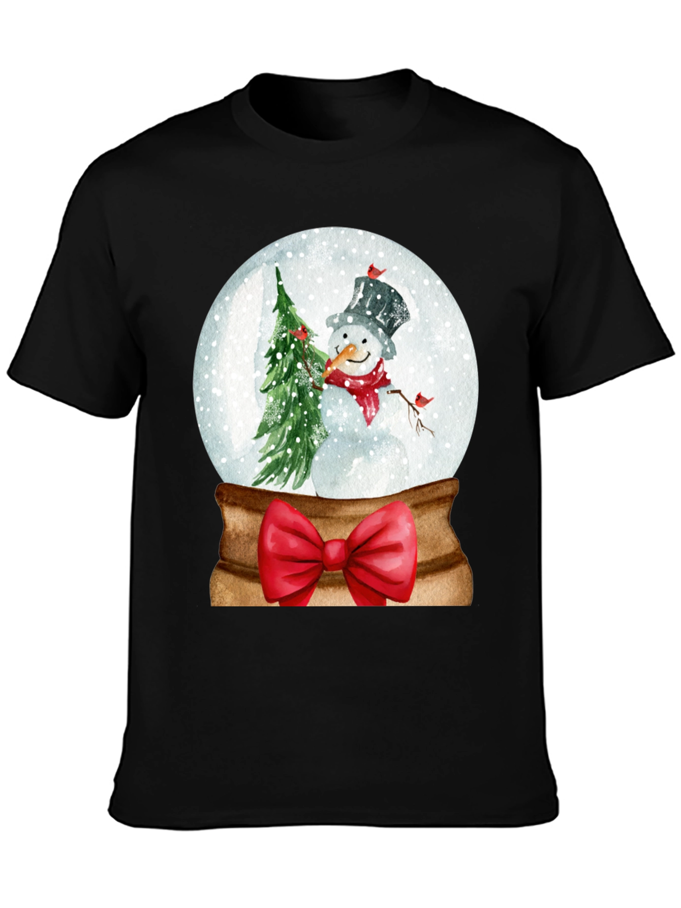 Festive Snow Globe Snowman Graphic Tee