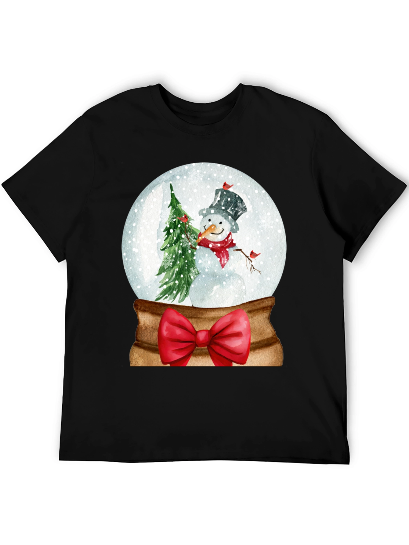Festive Snow Globe Snowman Graphic Tee