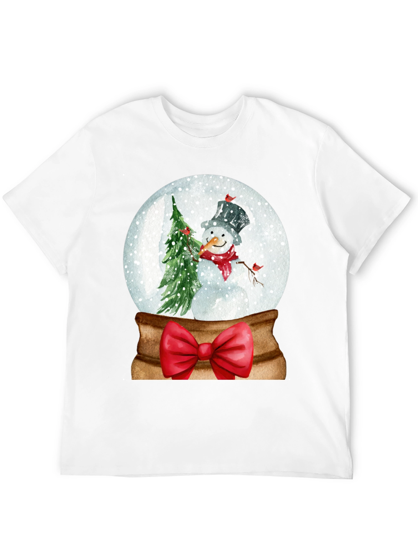 Festive Snow Globe Snowman Graphic Tee