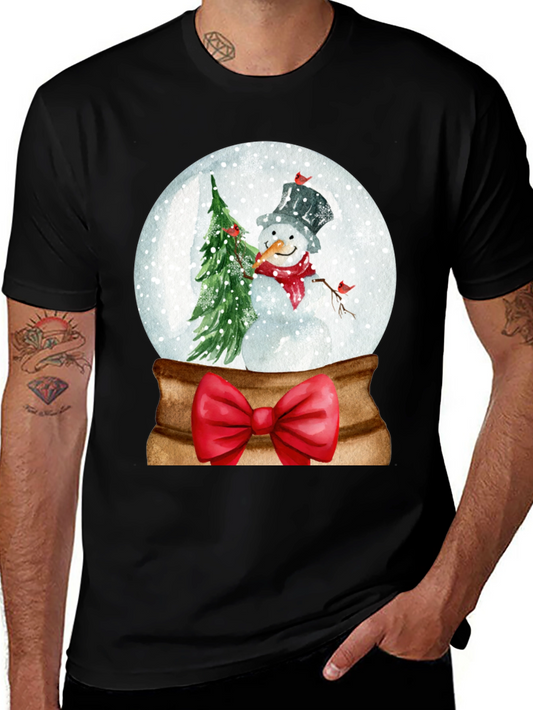 Festive Snow Globe Snowman Graphic Tee