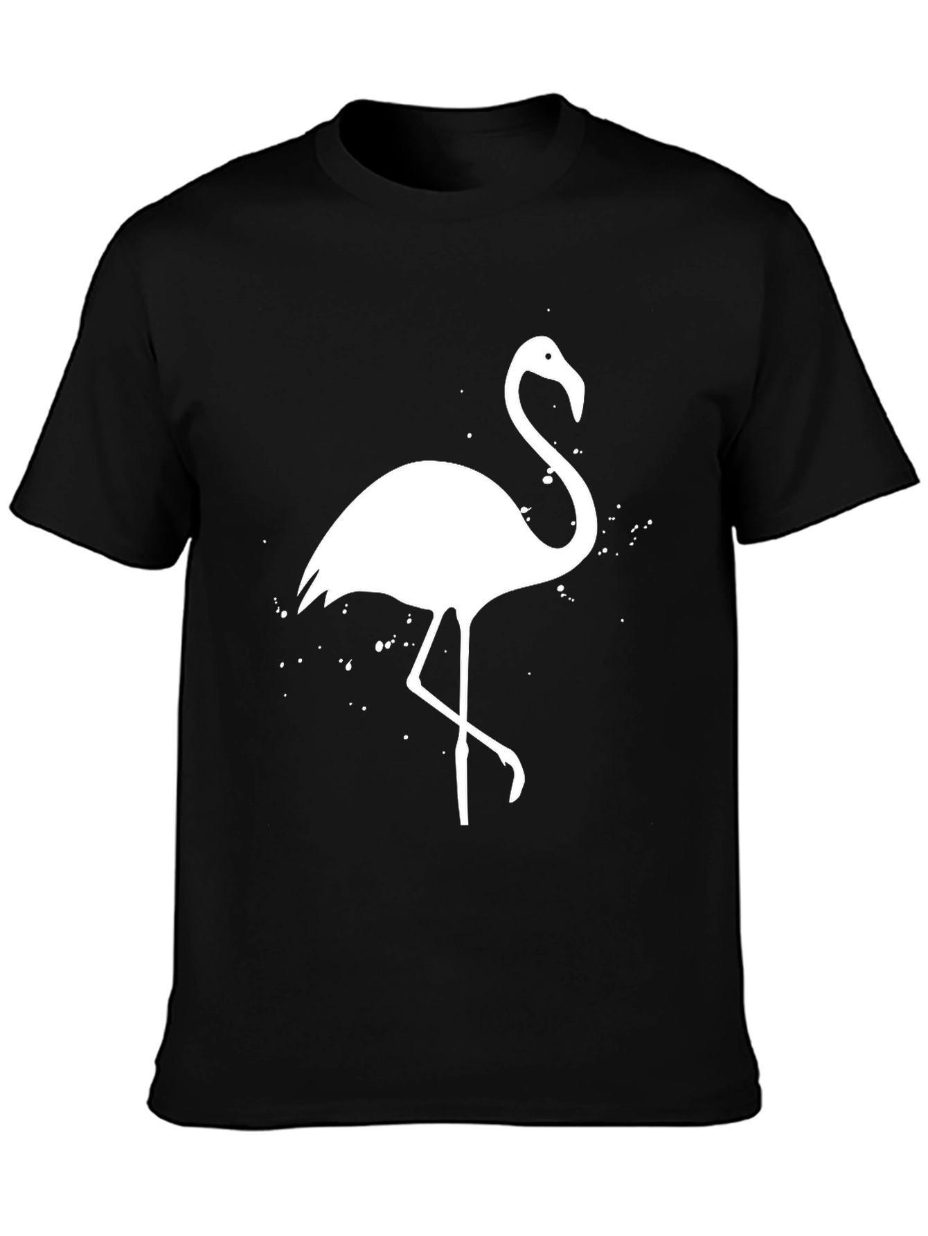 Flamingo Graphic Tee - Black Cotton T-Shirt