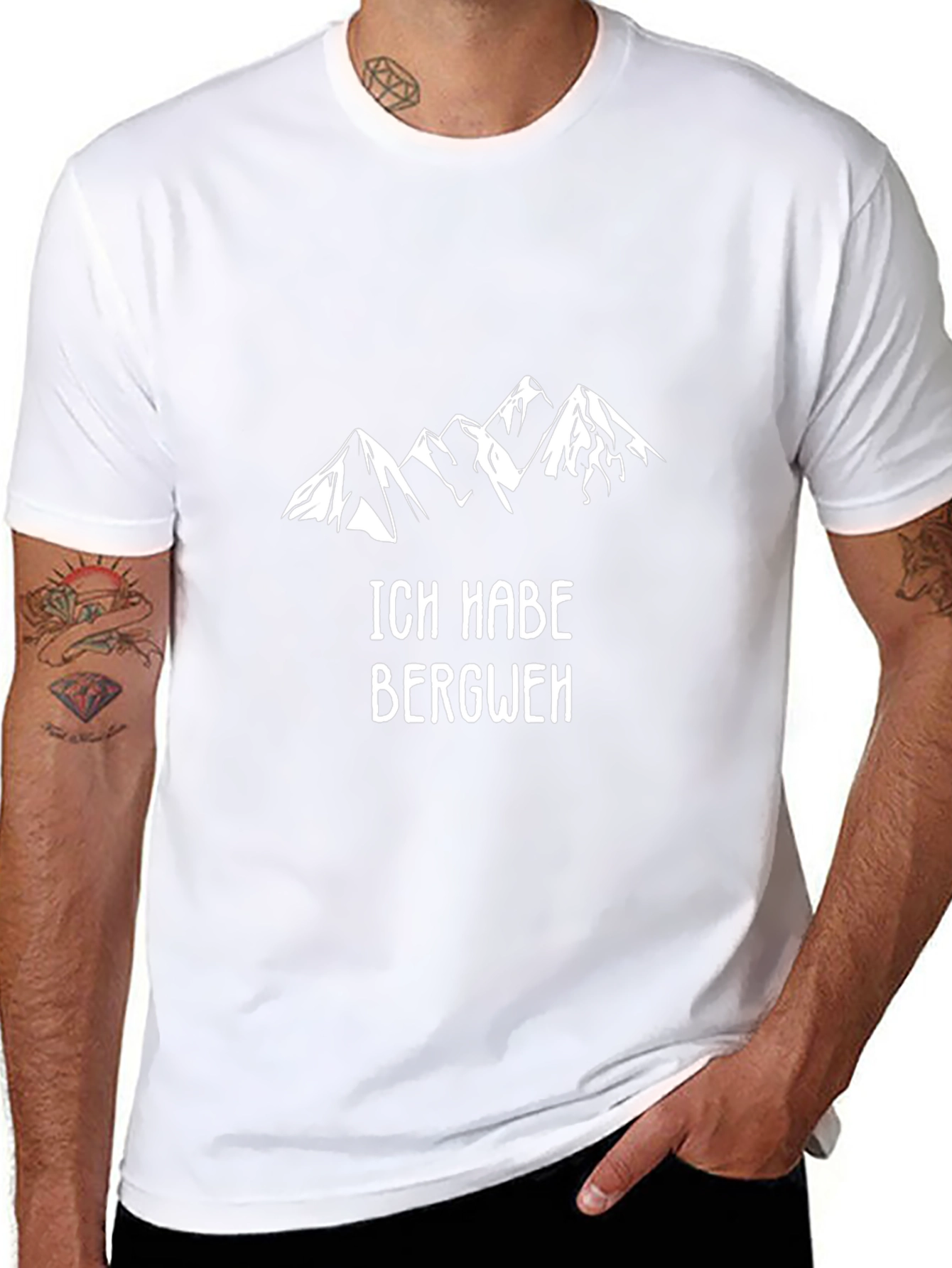 Ich Habe Bergweh Mountain Graphic Black T-Shirt