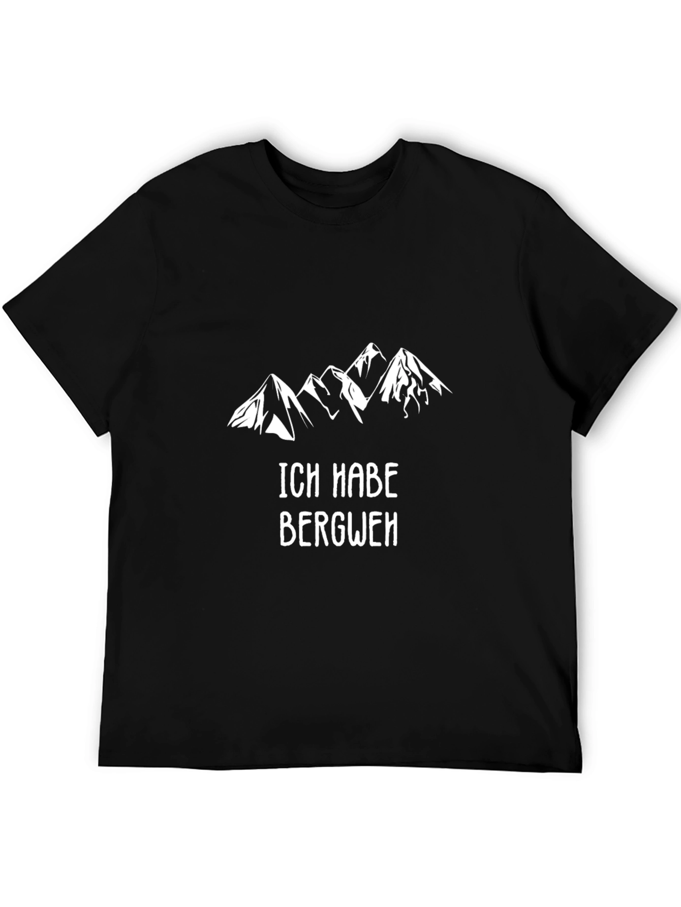 Ich Habe Bergweh Mountain Graphic Black T-Shirt