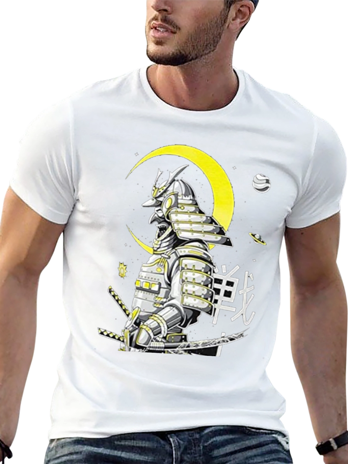 Samurai Warrior Graphic T-Shirt - Black
