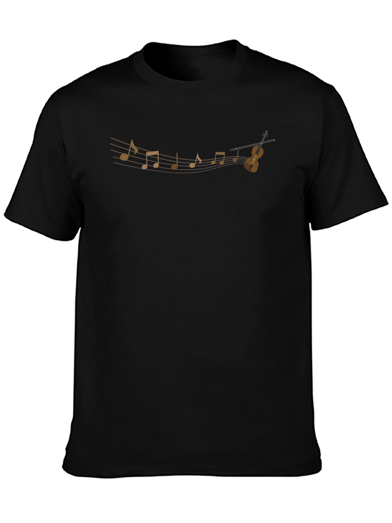 Musical Notes & Violin Graphic T-Shirt