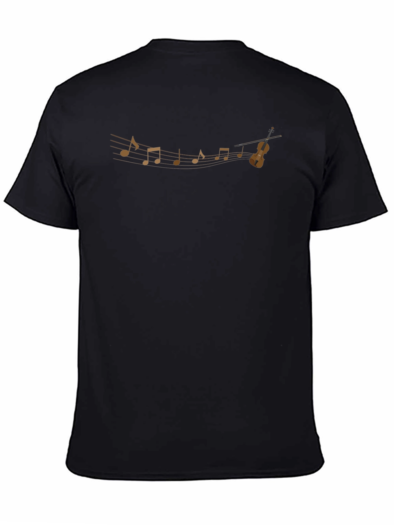 Musical Notes & Violin Graphic T-Shirt