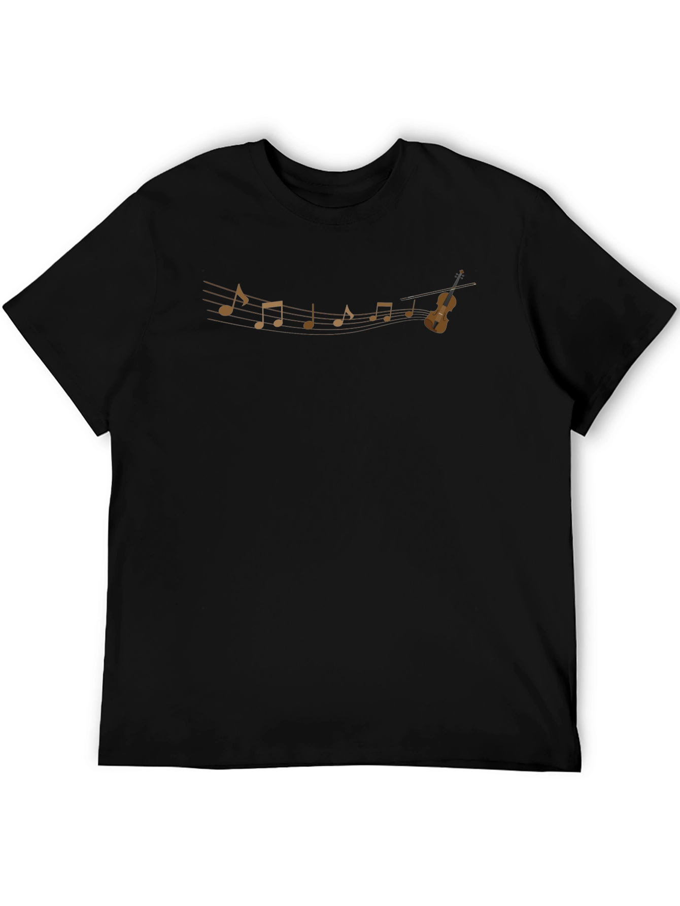Musical Notes & Violin Graphic T-Shirt