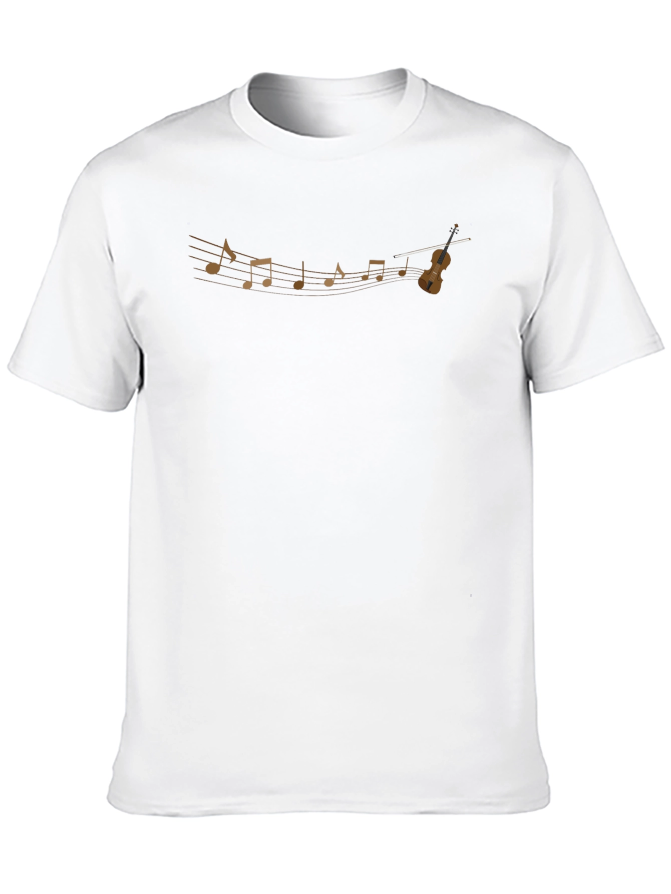 Musical Notes & Violin Graphic T-Shirt
