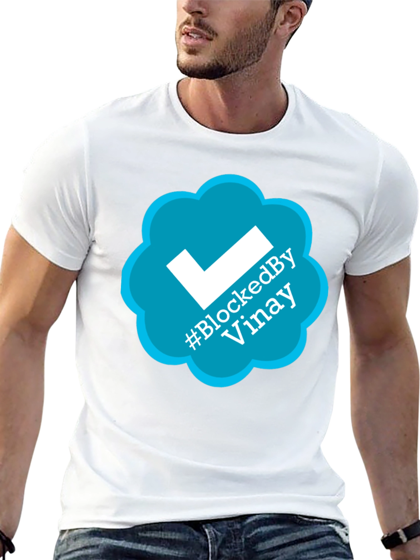Blocked By Vinay T-Shirt - Trendy Graphic Tee