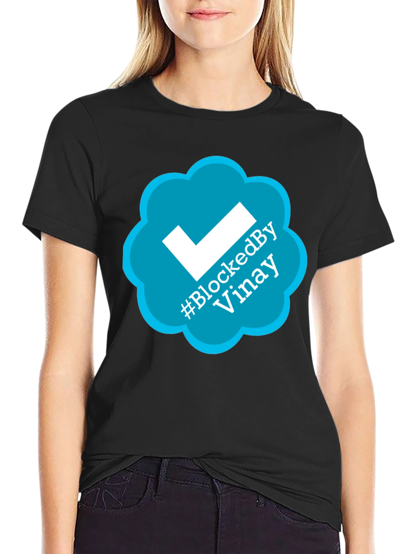 Blocked By Vinay T-Shirt - Trendy Graphic Tee