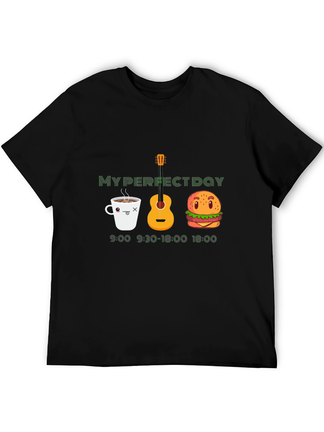 My Perfect Day Black Graphic T-Shirt