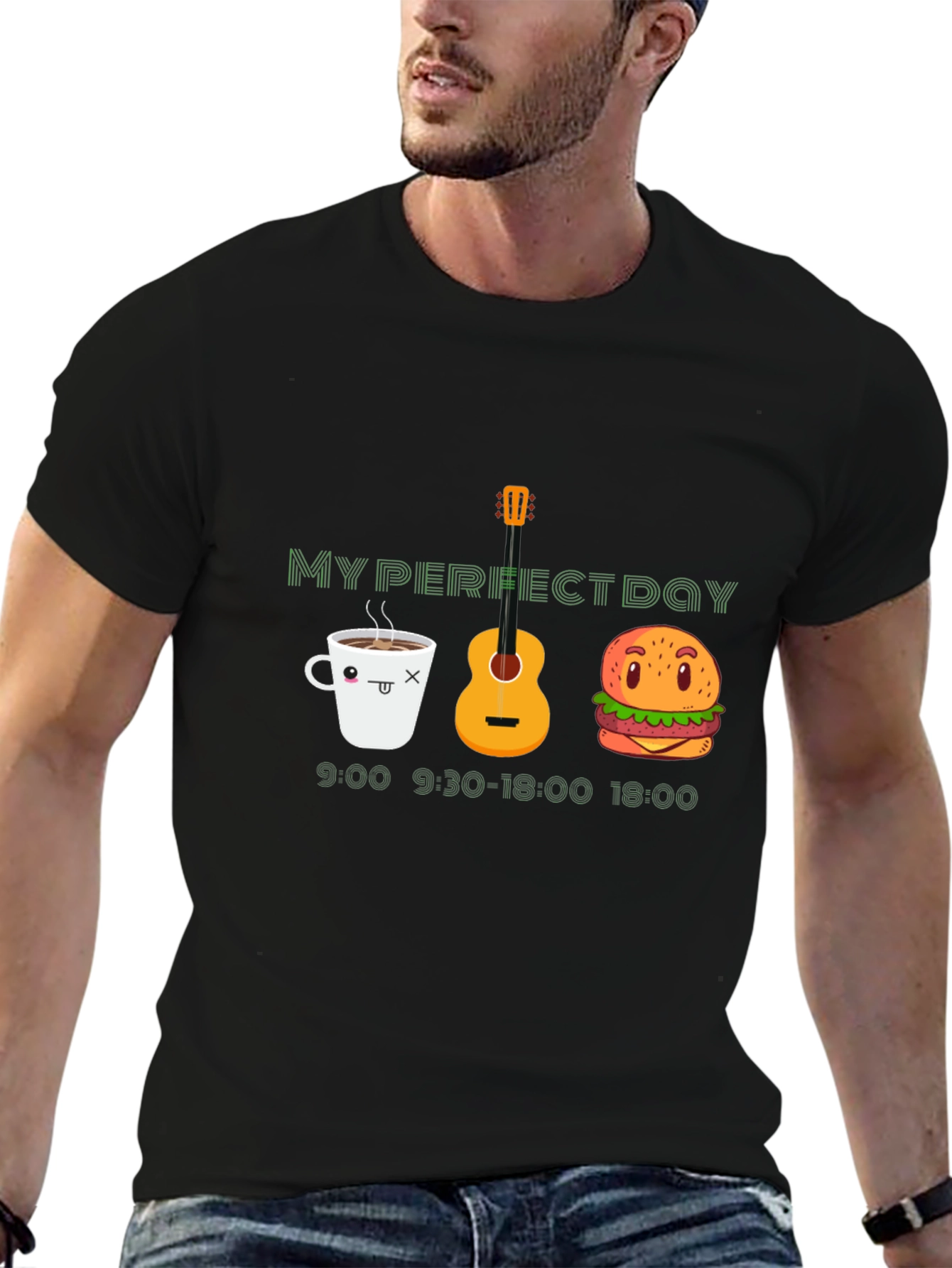My Perfect Day Black Graphic T-Shirt
