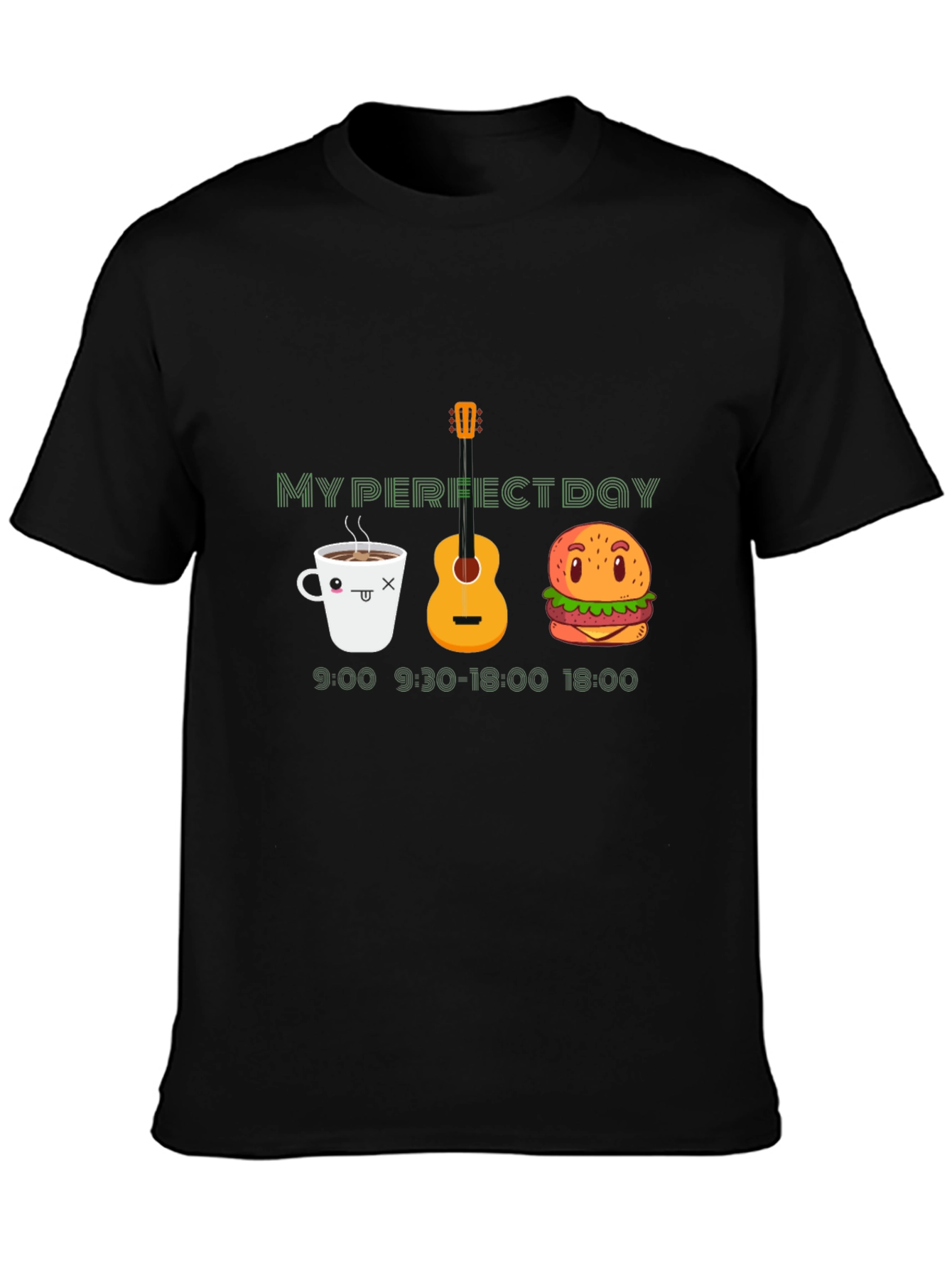 My Perfect Day Black Graphic T-Shirt