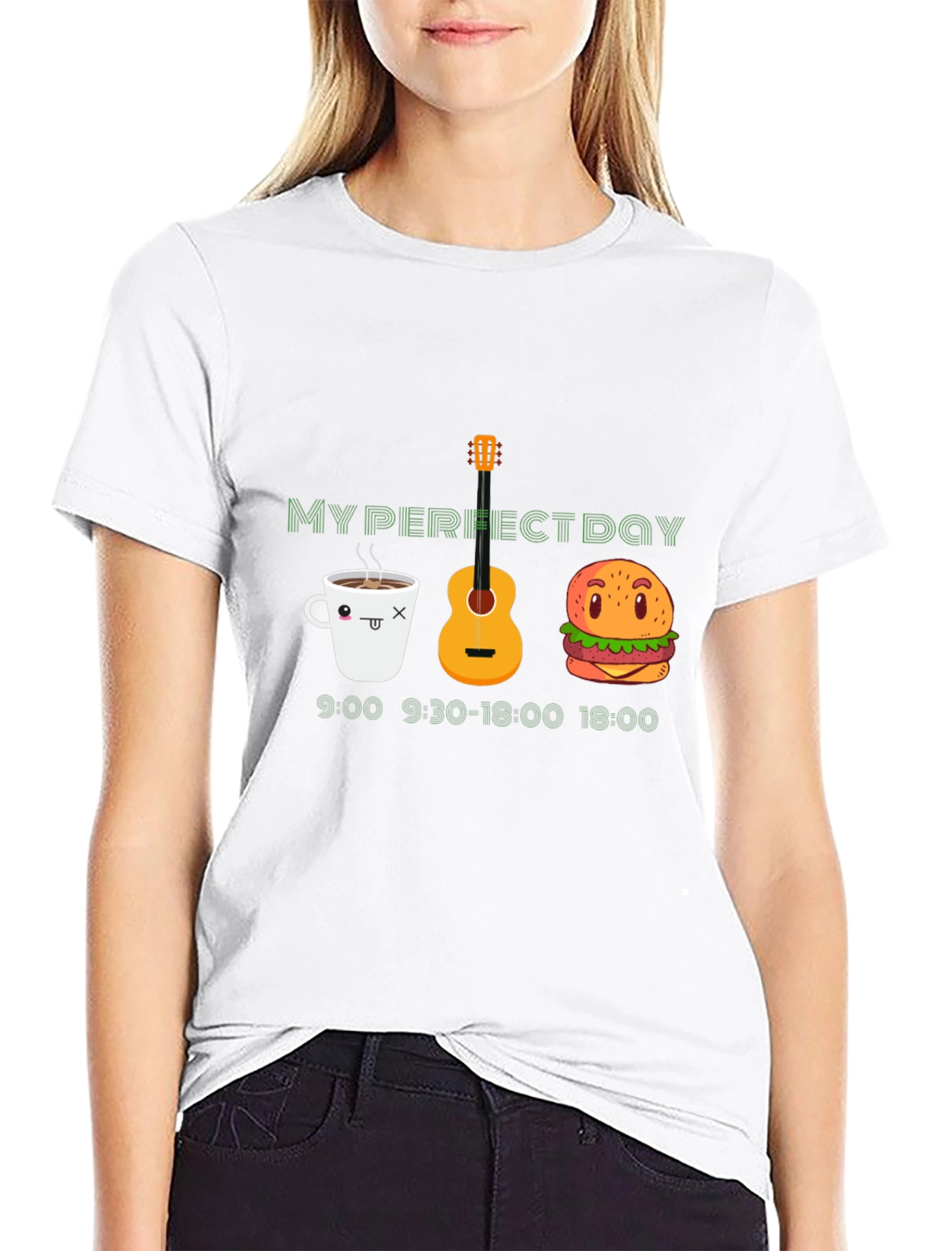 My Perfect Day Black Graphic T-Shirt