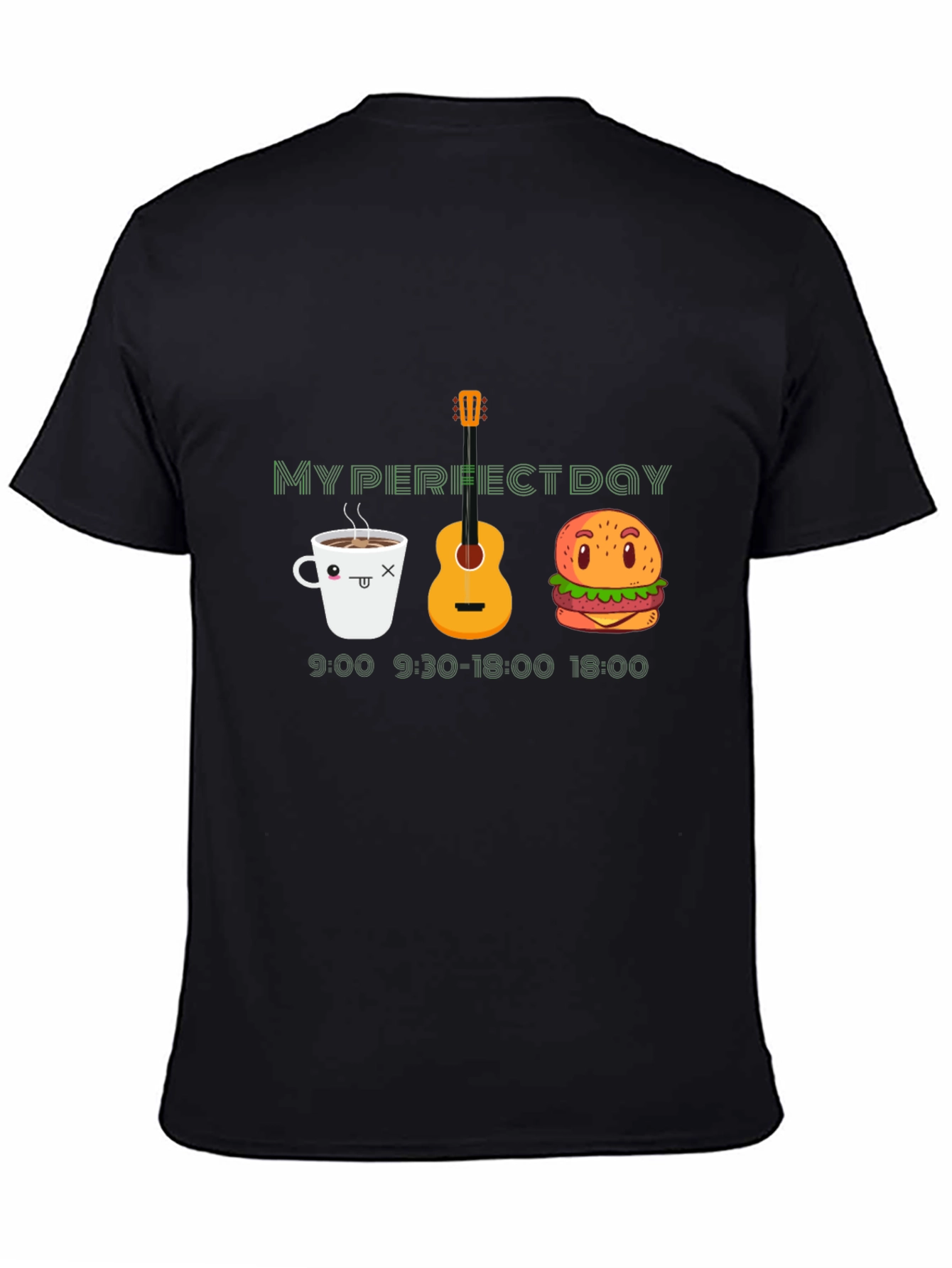 My Perfect Day Black Graphic T-Shirt