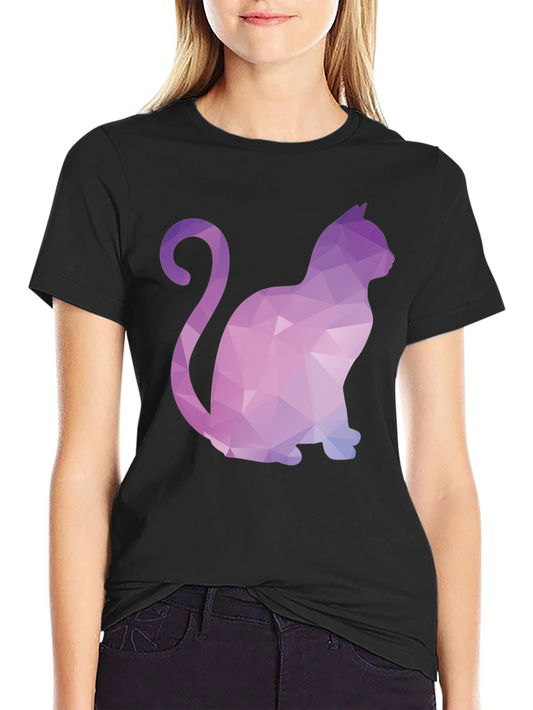 Geometric Cat T-Shirt - Stylish & Unique Design