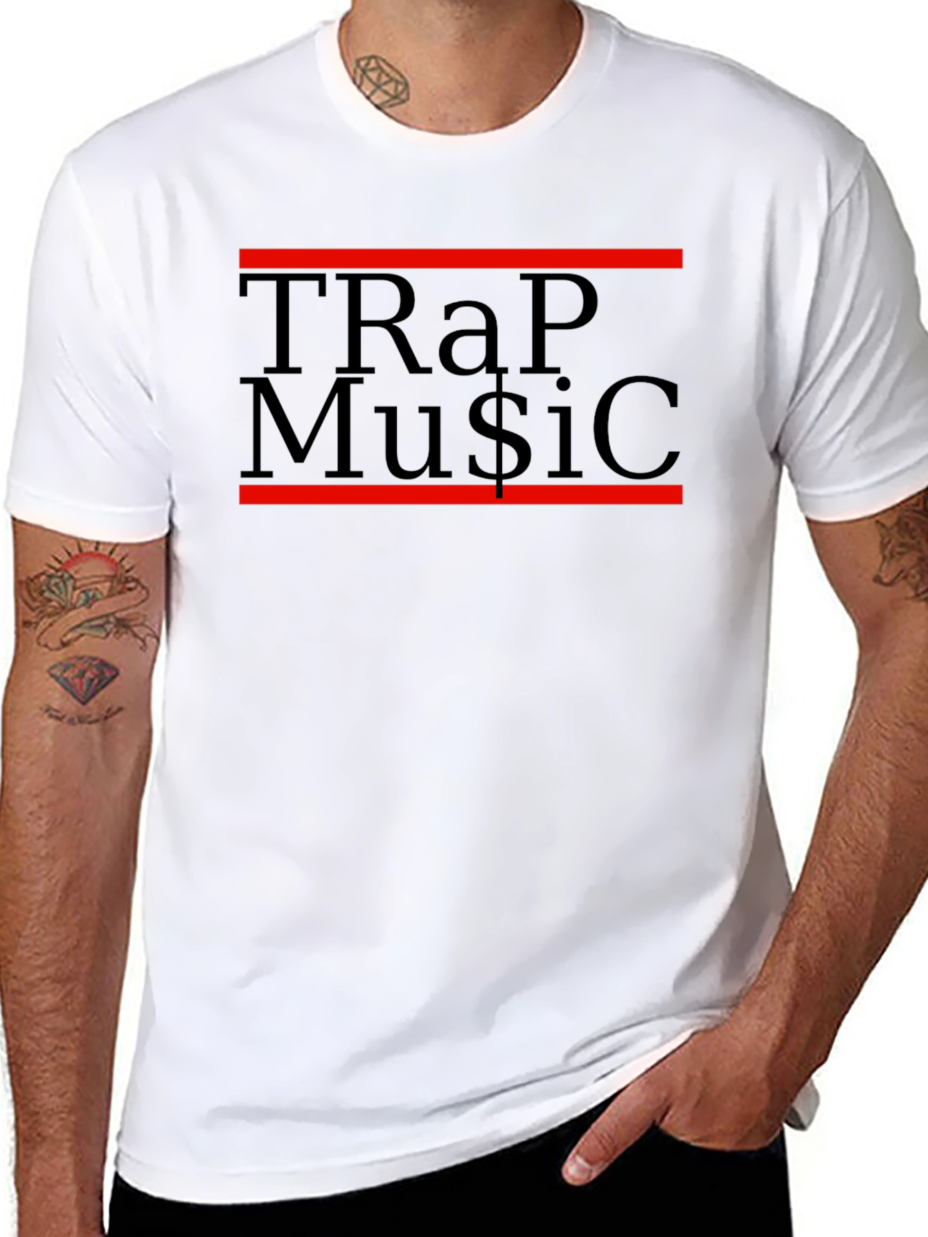 TRap Mu$ic Black Graphic Tee