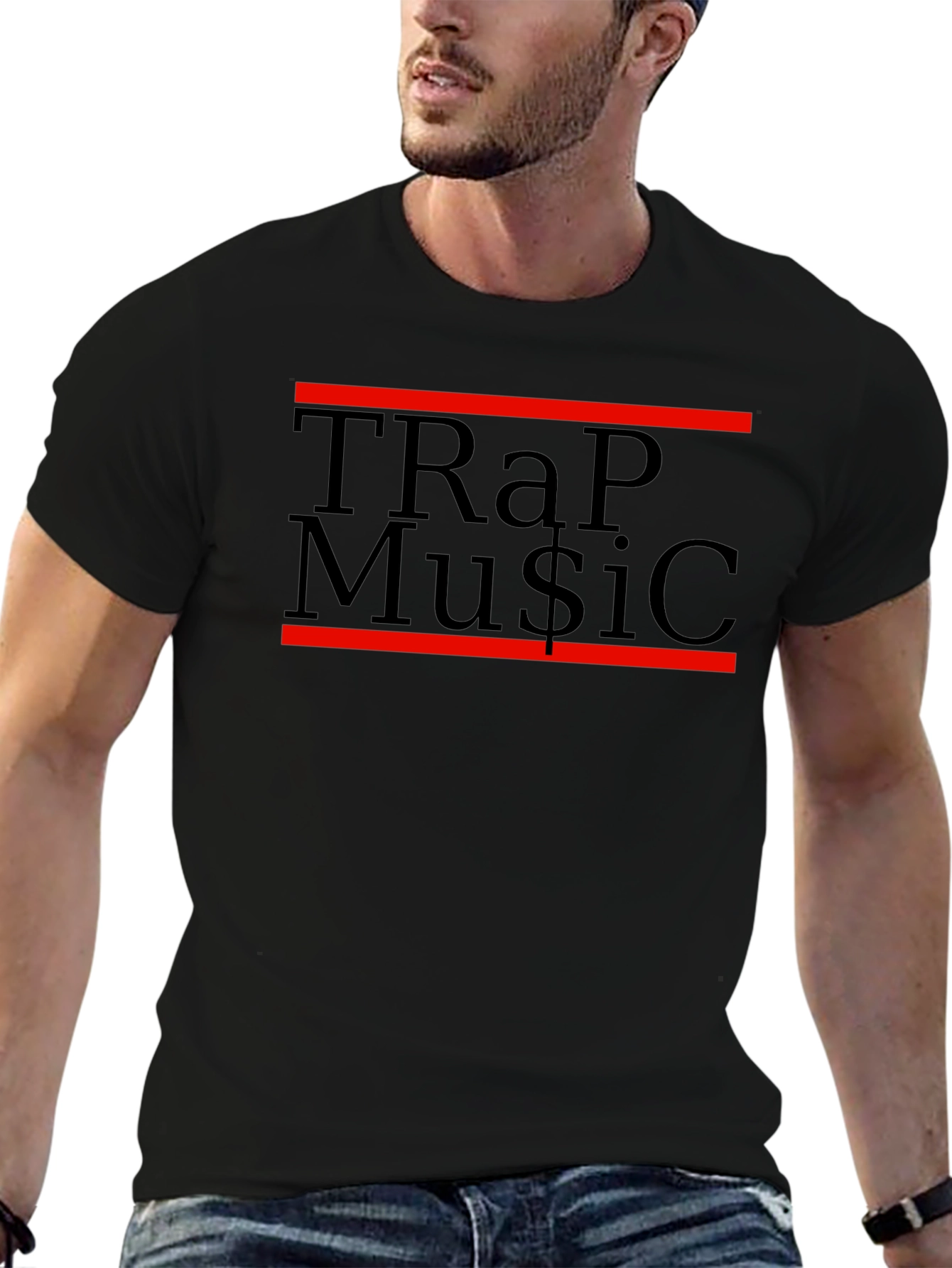 TRap Mu$ic Black Graphic Tee