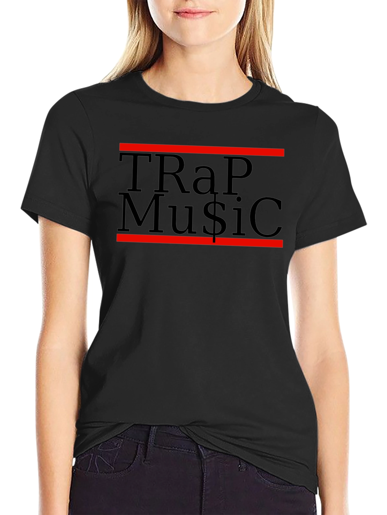 TRap Mu$ic Black Graphic Tee