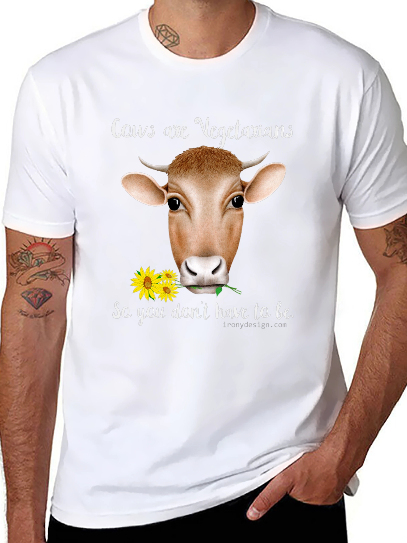 Cow Vegetarian T-Shirt - Unisex Cotton Tee