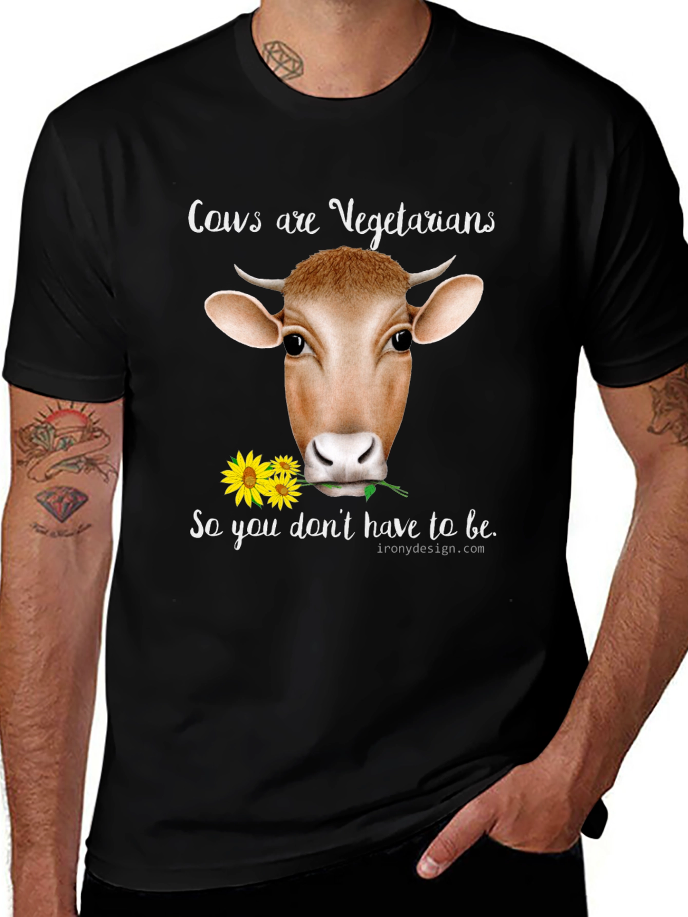 Cow Vegetarian T-Shirt - Unisex Cotton Tee