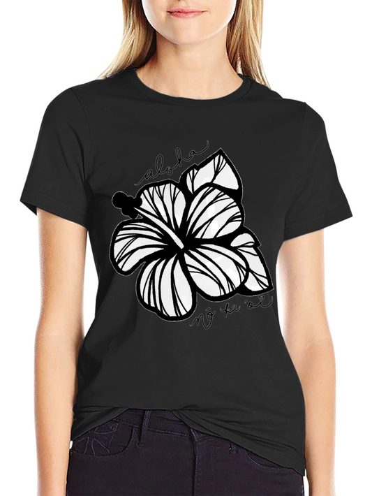 Floral Aloha Graphic Tee - Black