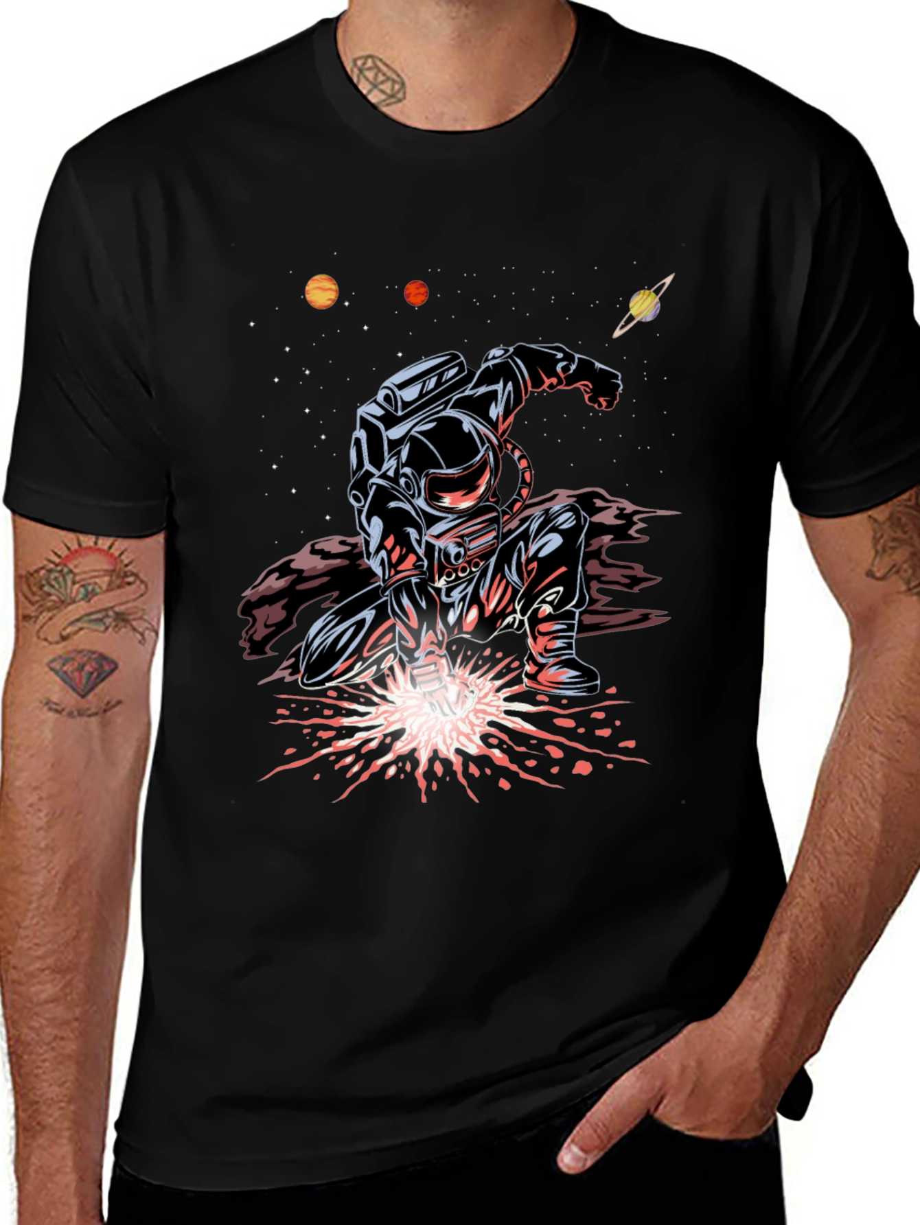 Astronaut Welder Graphic Tee