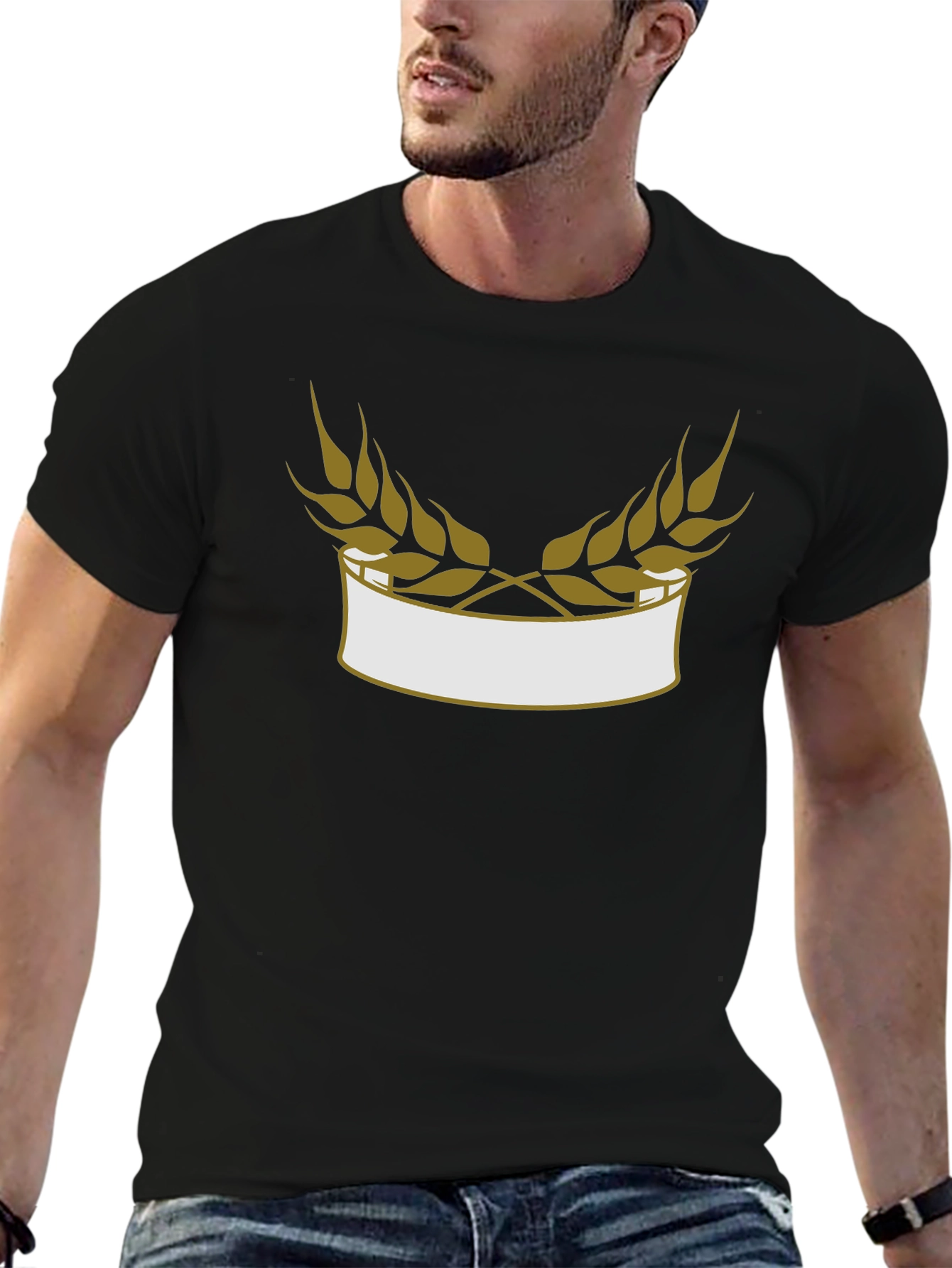 Wheat Laurel Black Tee