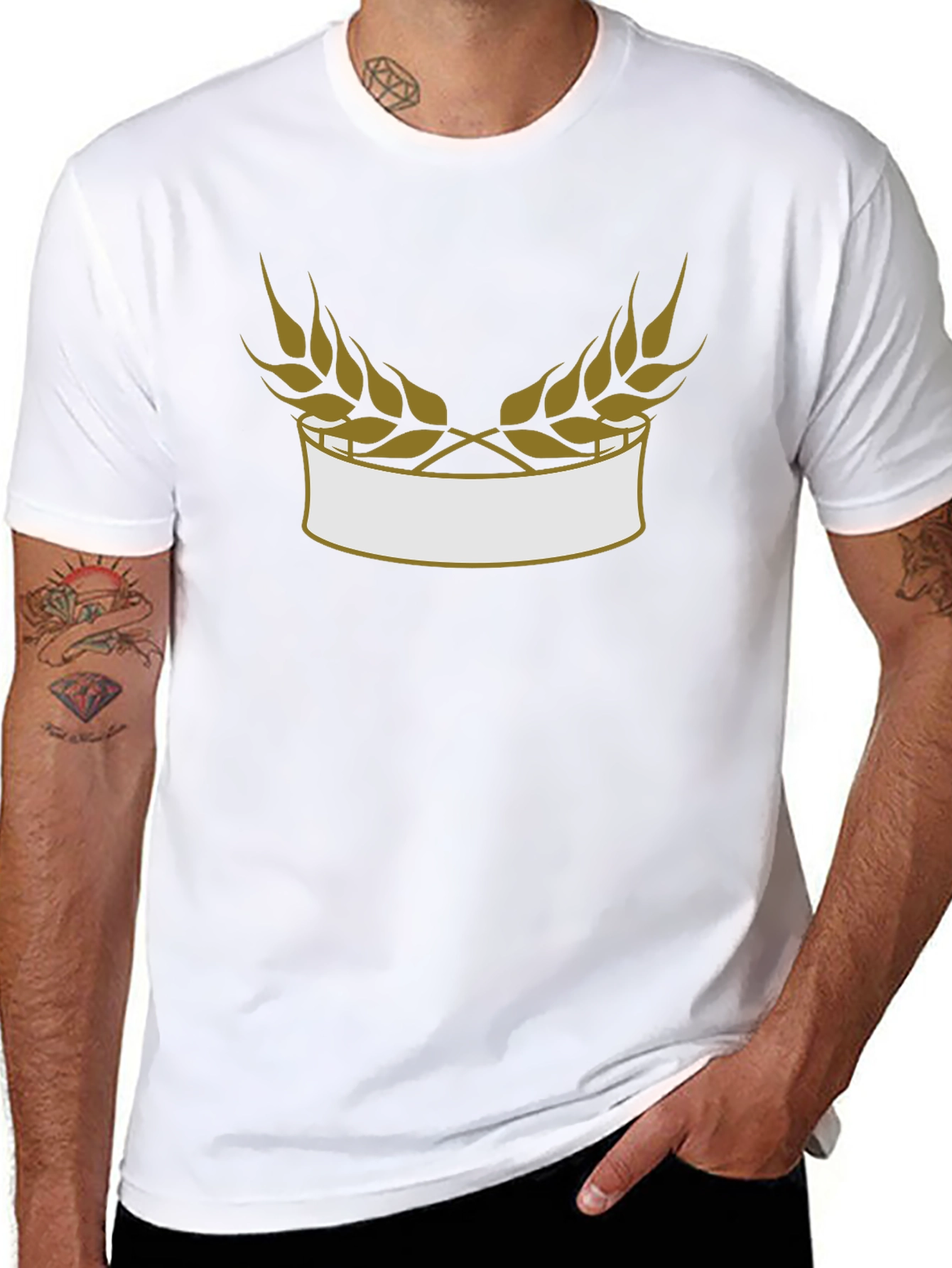 Wheat Laurel Black Tee
