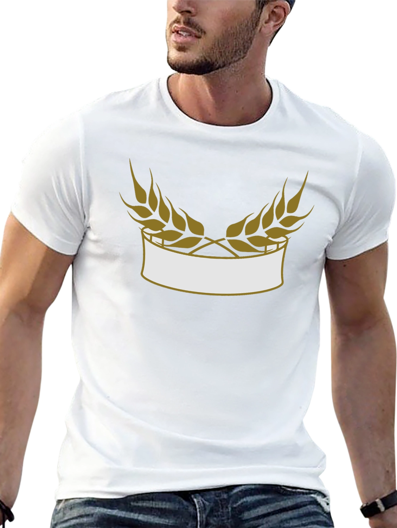 Wheat Laurel Black Tee