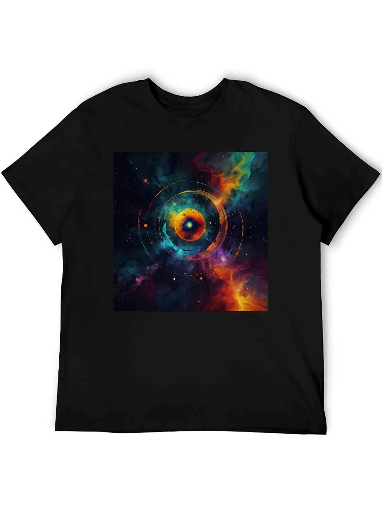 Nebula Galaxy Graphic Black T-Shirt
