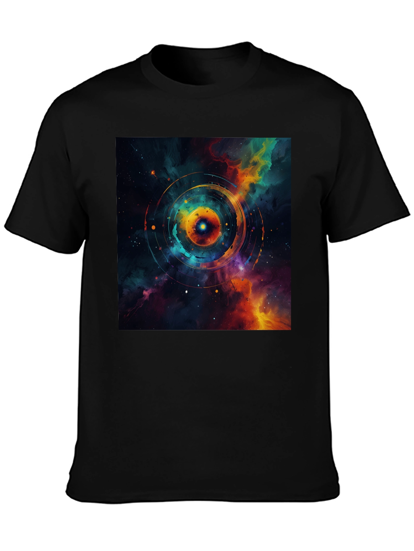 Nebula Galaxy Graphic Black T-Shirt