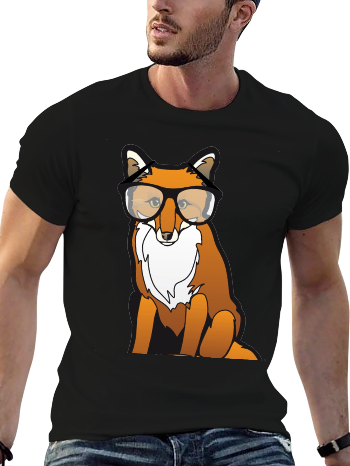 Fox with Glasses Graphic T-Shirt