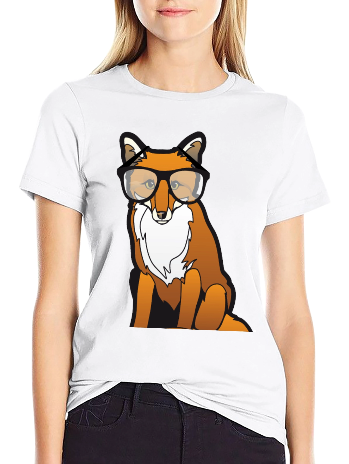Fox with Glasses Graphic T-Shirt