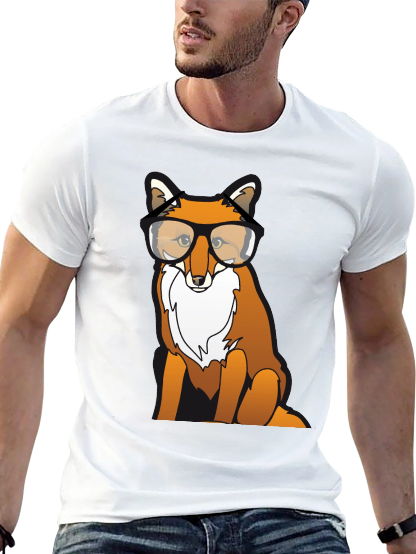 Fox with Glasses Graphic T-Shirt