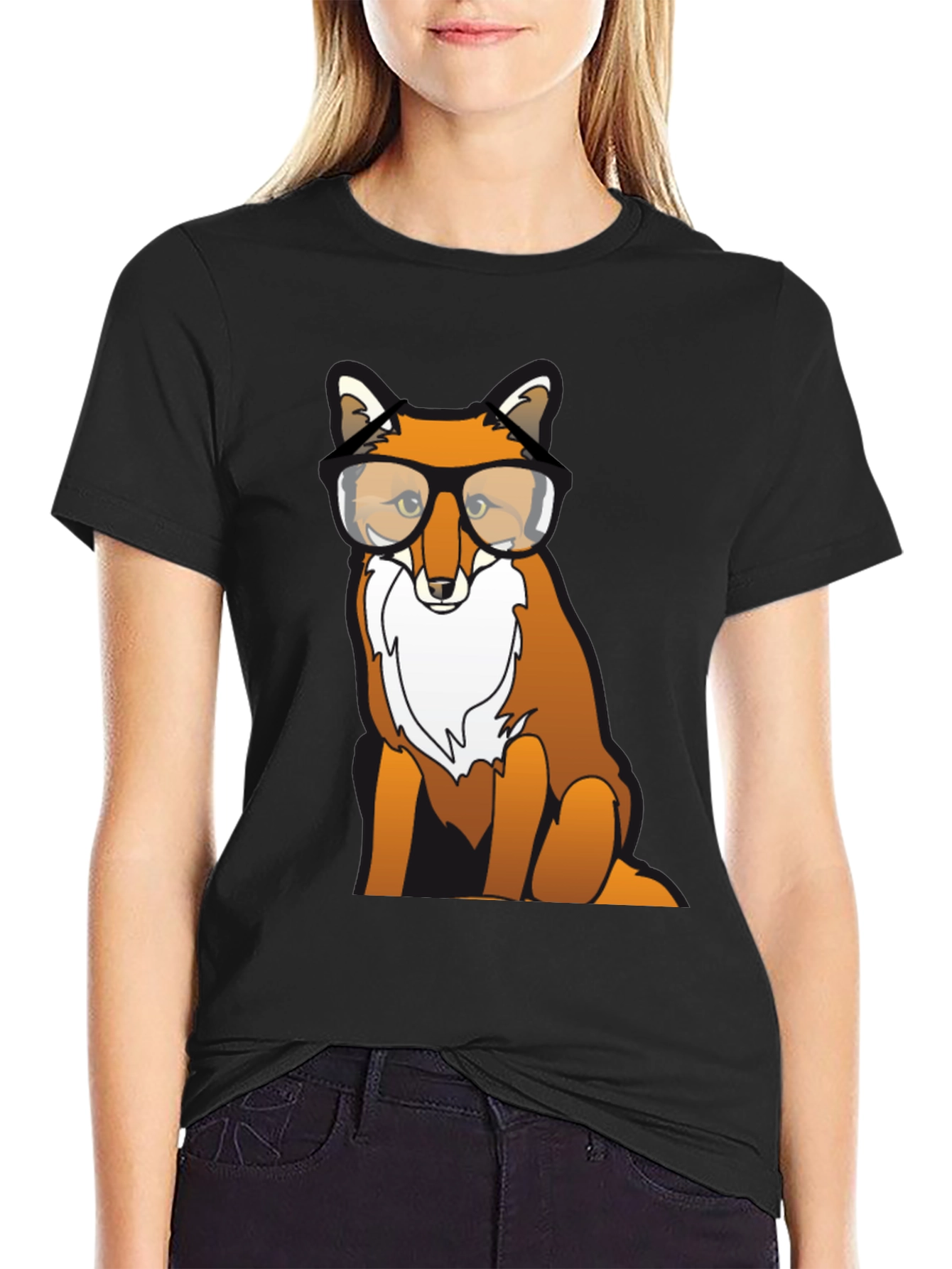 Fox with Glasses Graphic T-Shirt