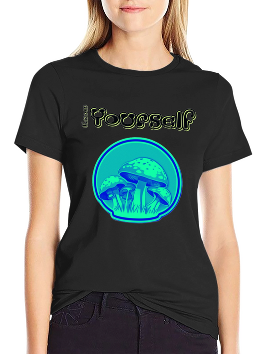 Groovy Mushroom Graphic Tee - Black Unisex T-Shirt