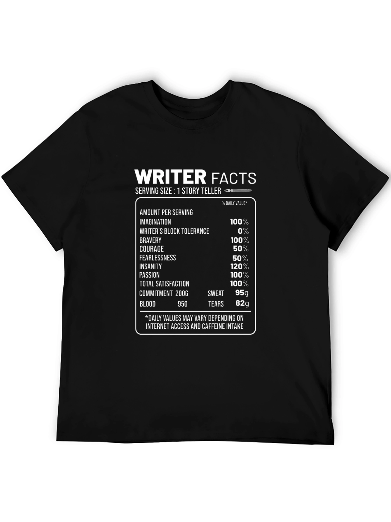 Writer Facts Graphic Novelty T-Shirt