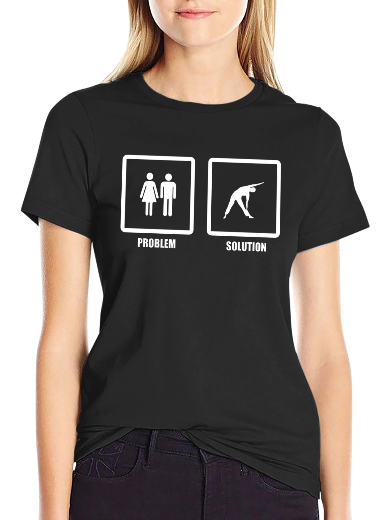Problem Solution Yoga Black T-Shirt