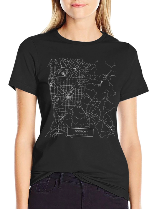 Adelaide City Map Tee - Black Graphic T-Shirt