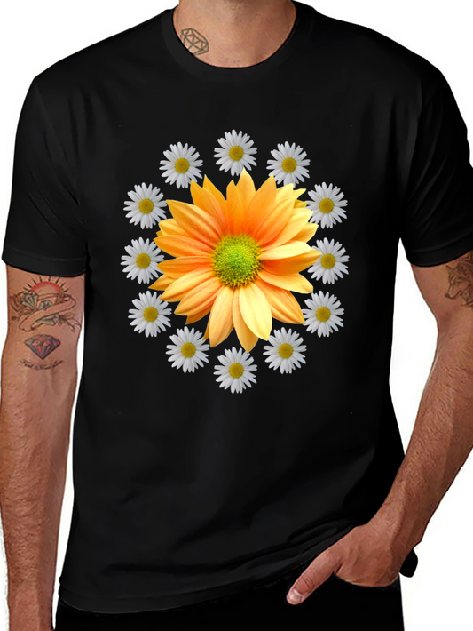 Floral Graphic Tee - Sunflower and Daisies