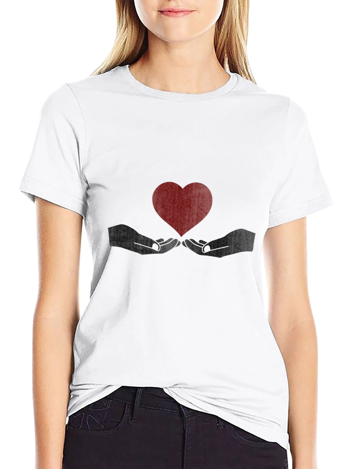 Heart in Hands Graphic Tee - Black T-Shirt