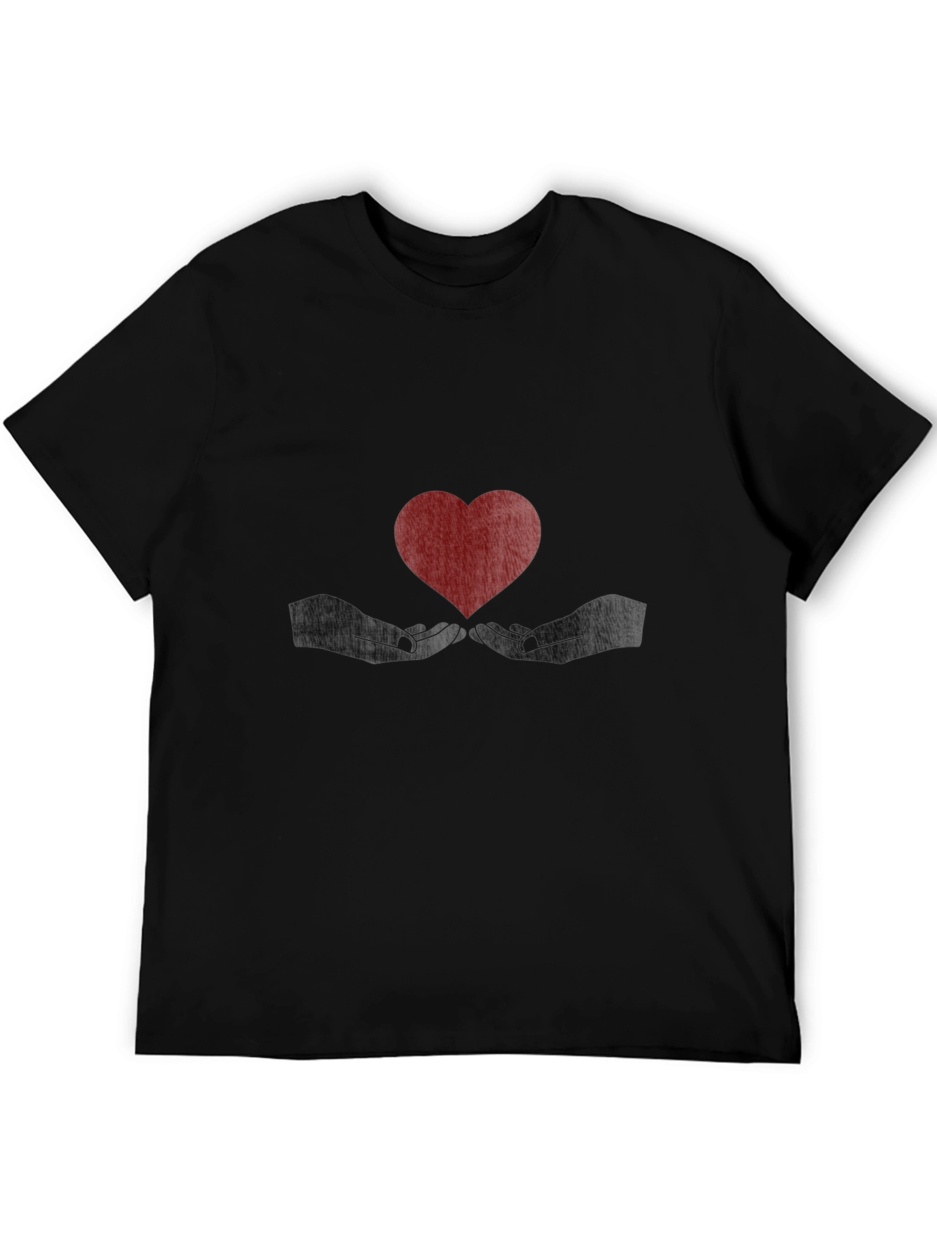 Heart in Hands Graphic Tee - Black T-Shirt