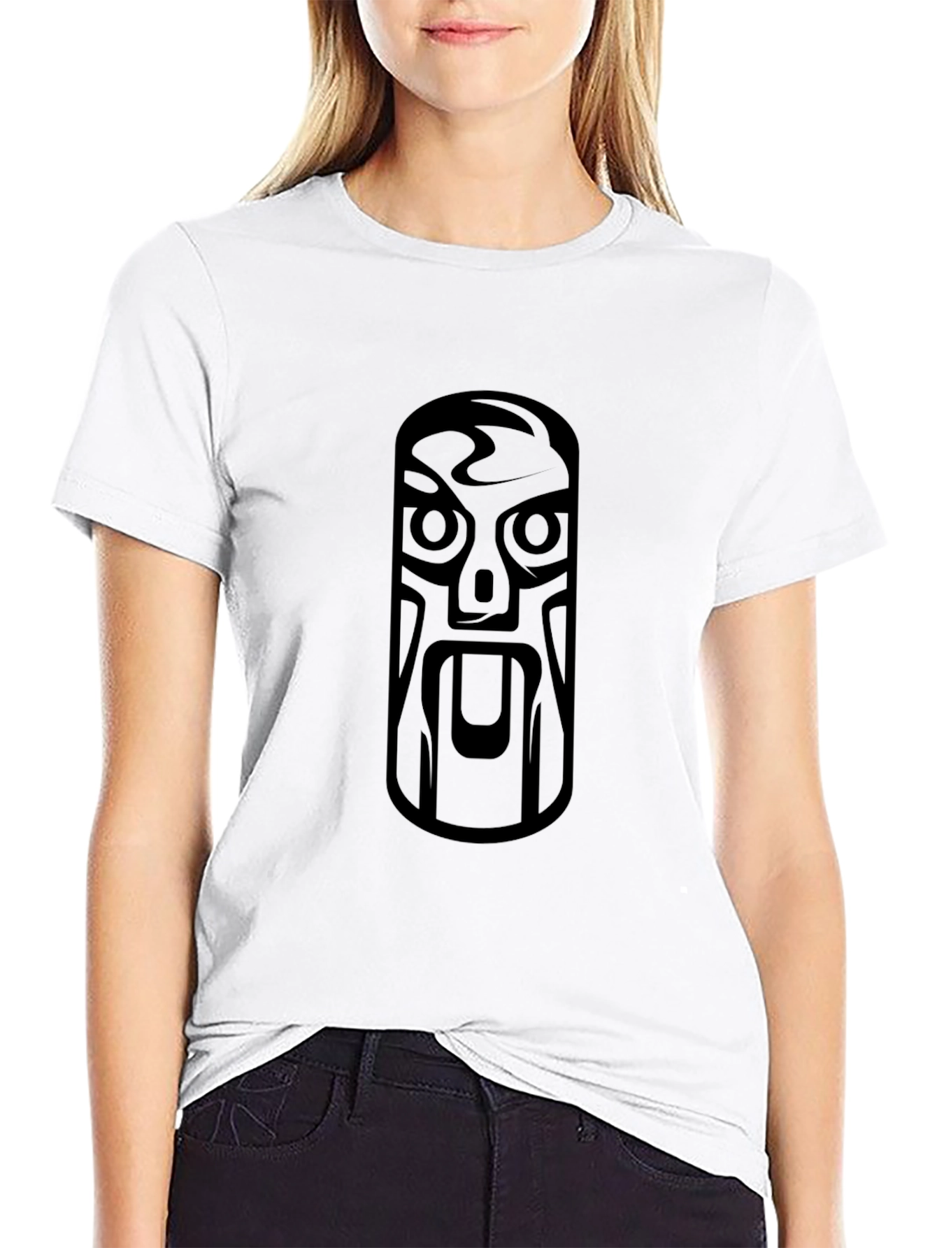 Tribal Mask Graphic Black T-Shirt