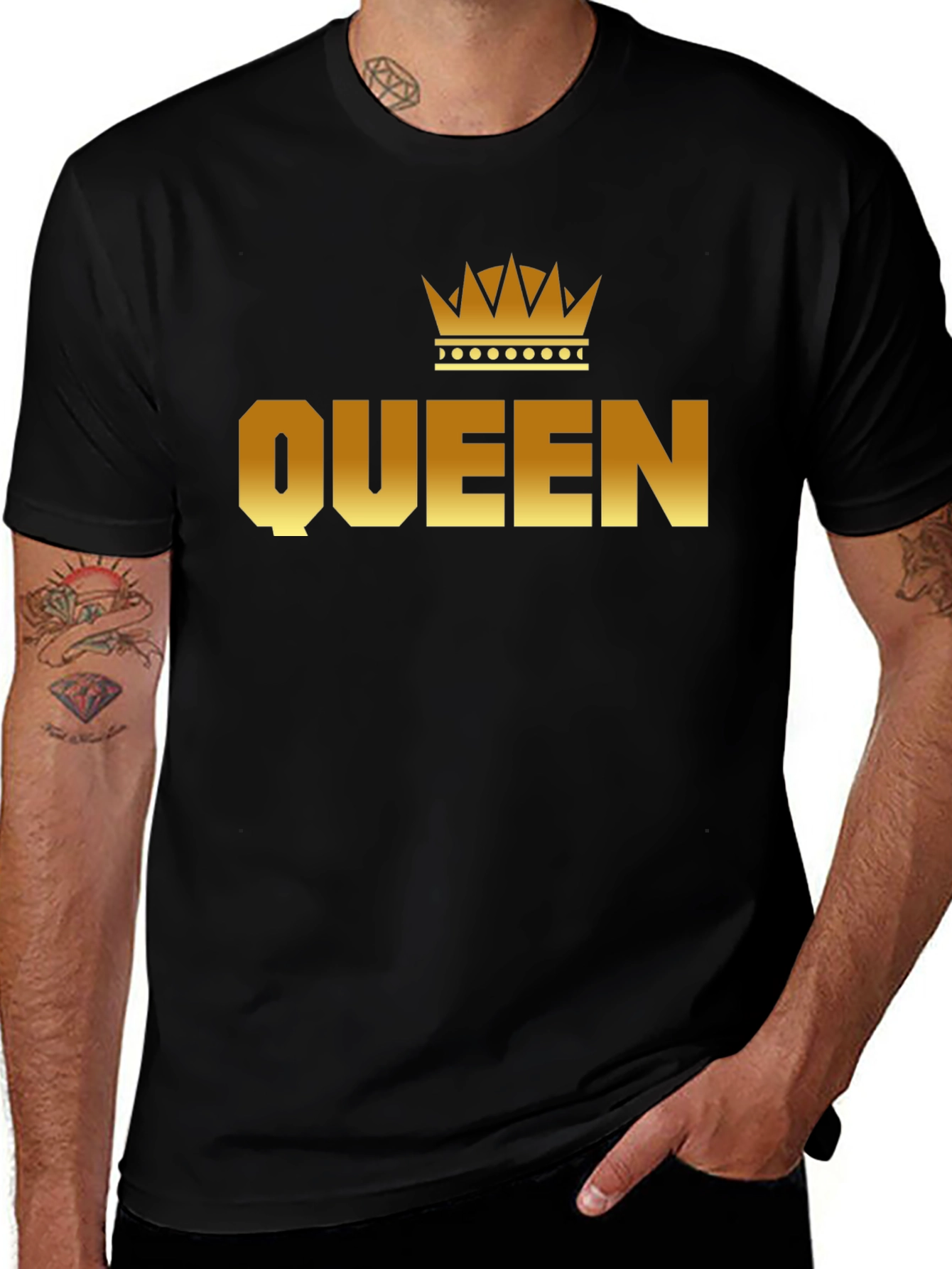 Queen Crown Graphic Black T-Shirt