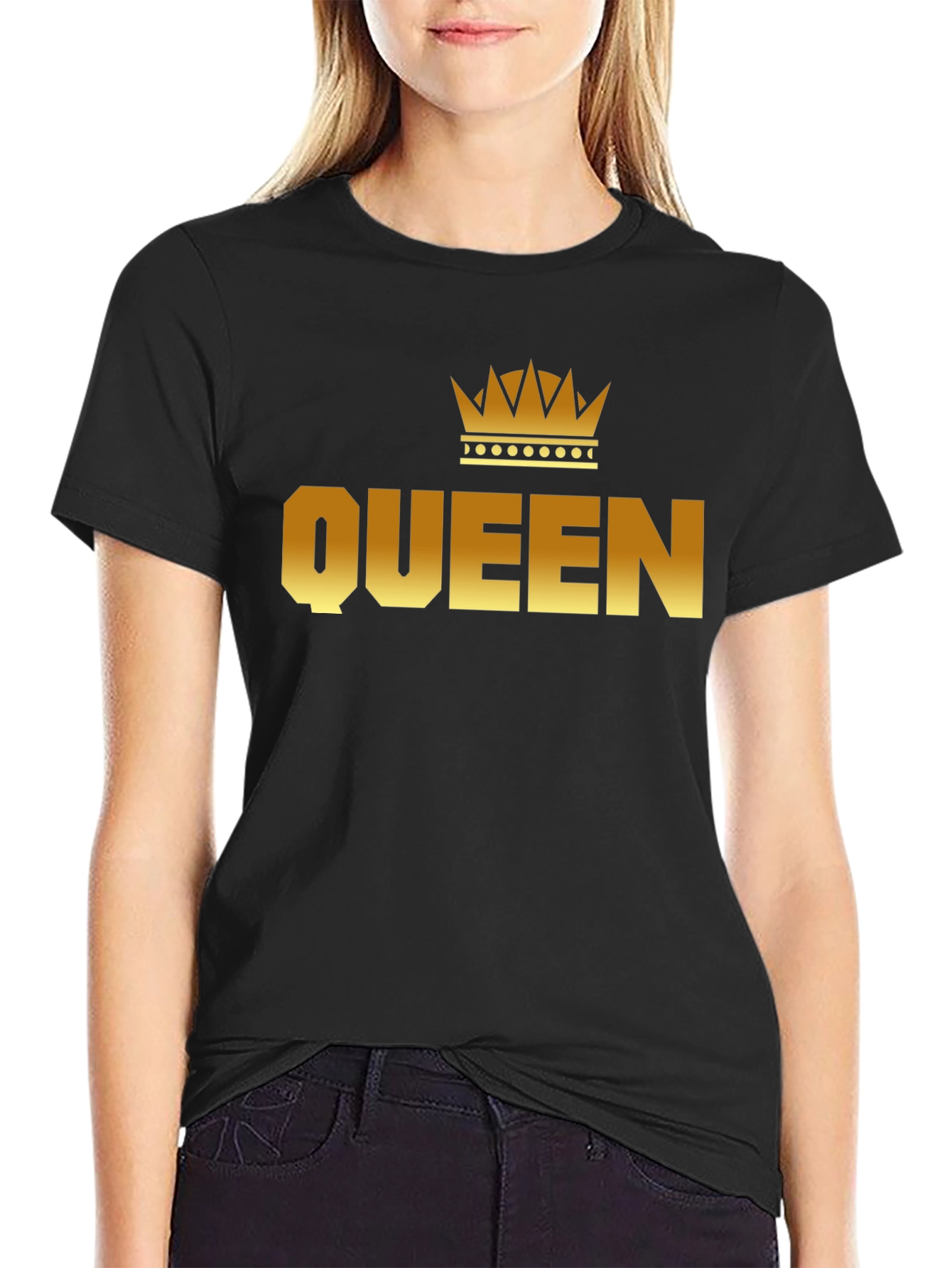 Queen Crown Graphic Black T-Shirt