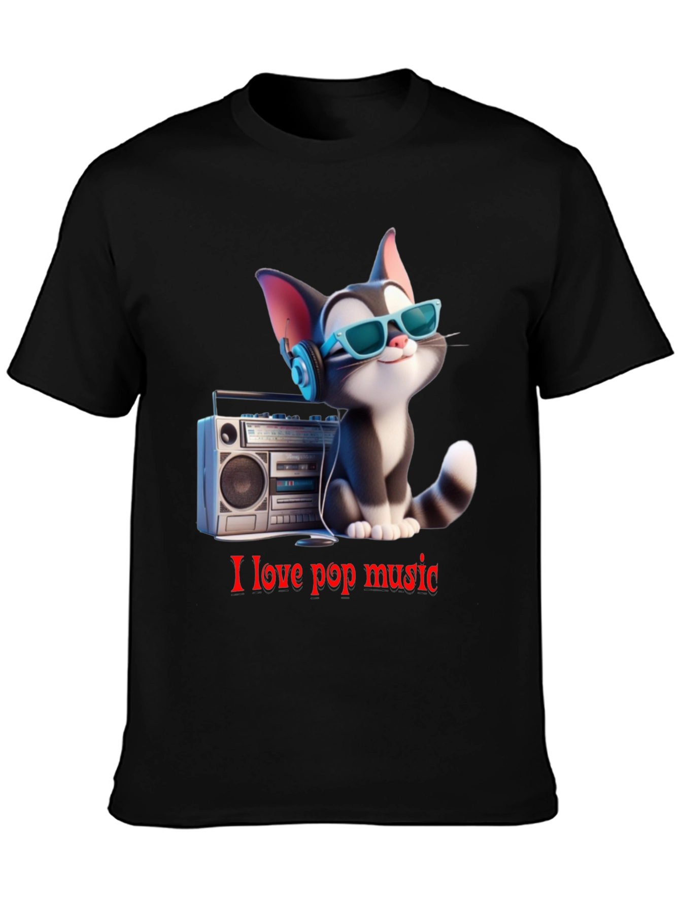 Cool Cat Loves Pop Music T-Shirt