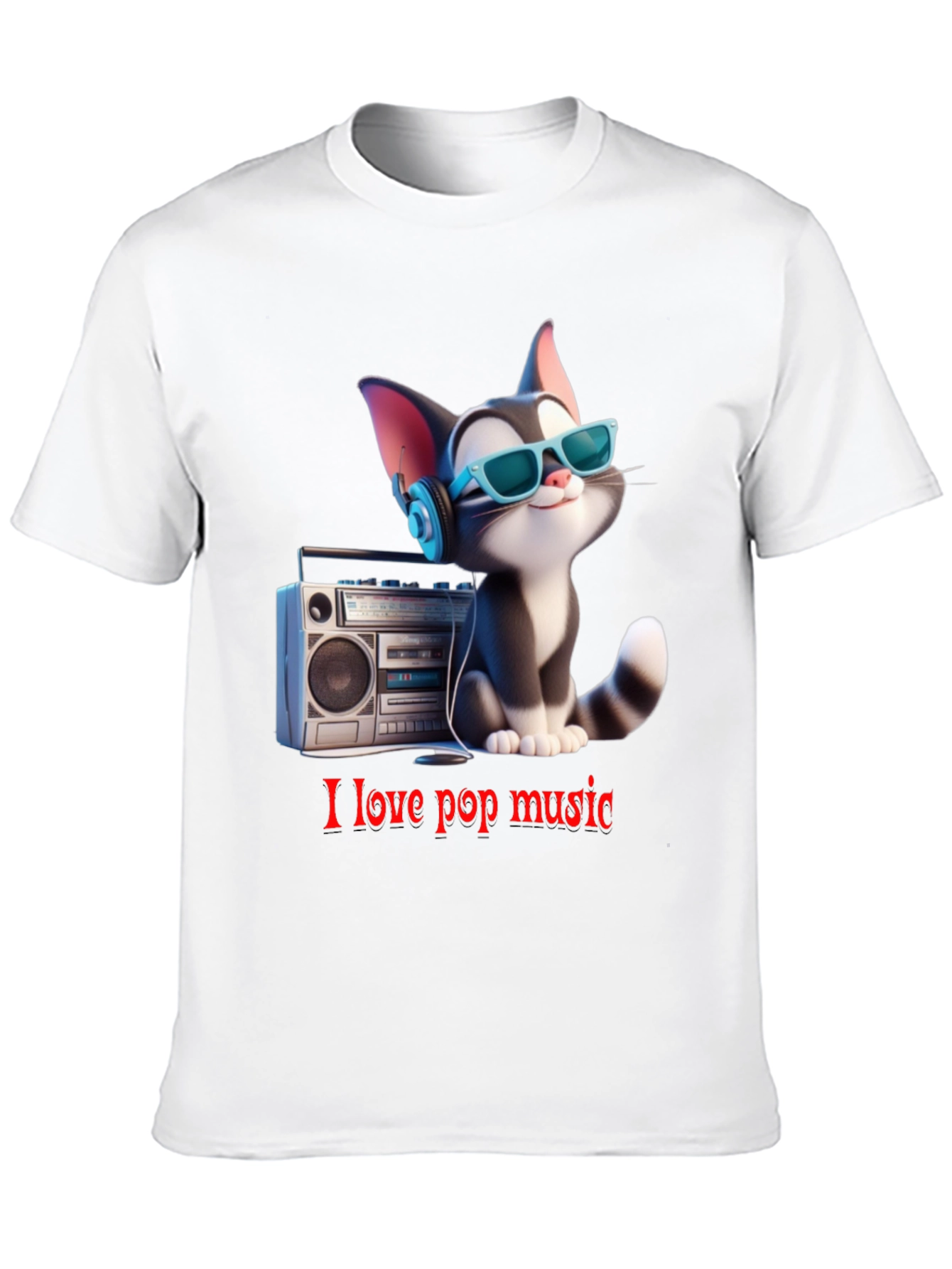Cool Cat Loves Pop Music T-Shirt