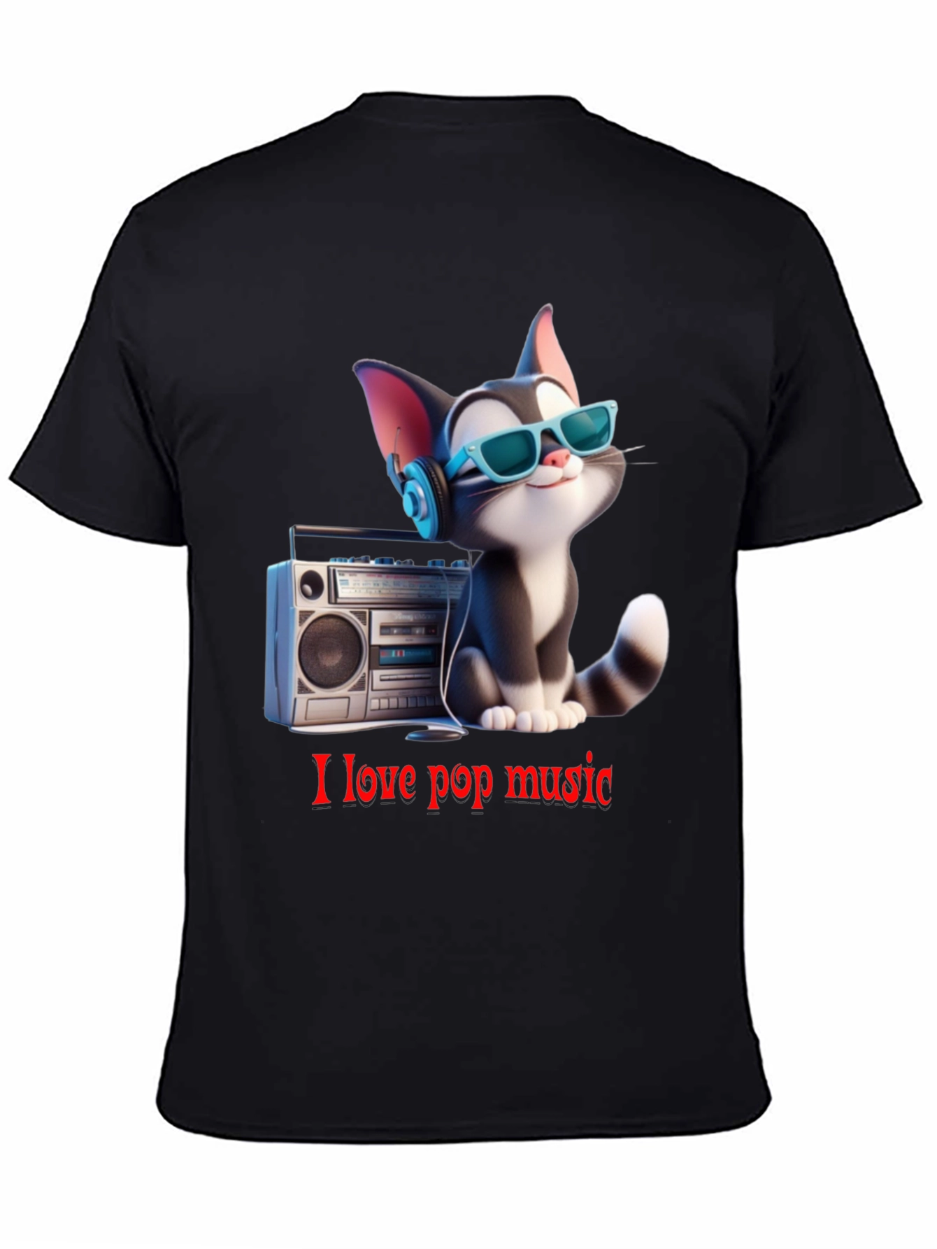 Cool Cat Loves Pop Music T-Shirt