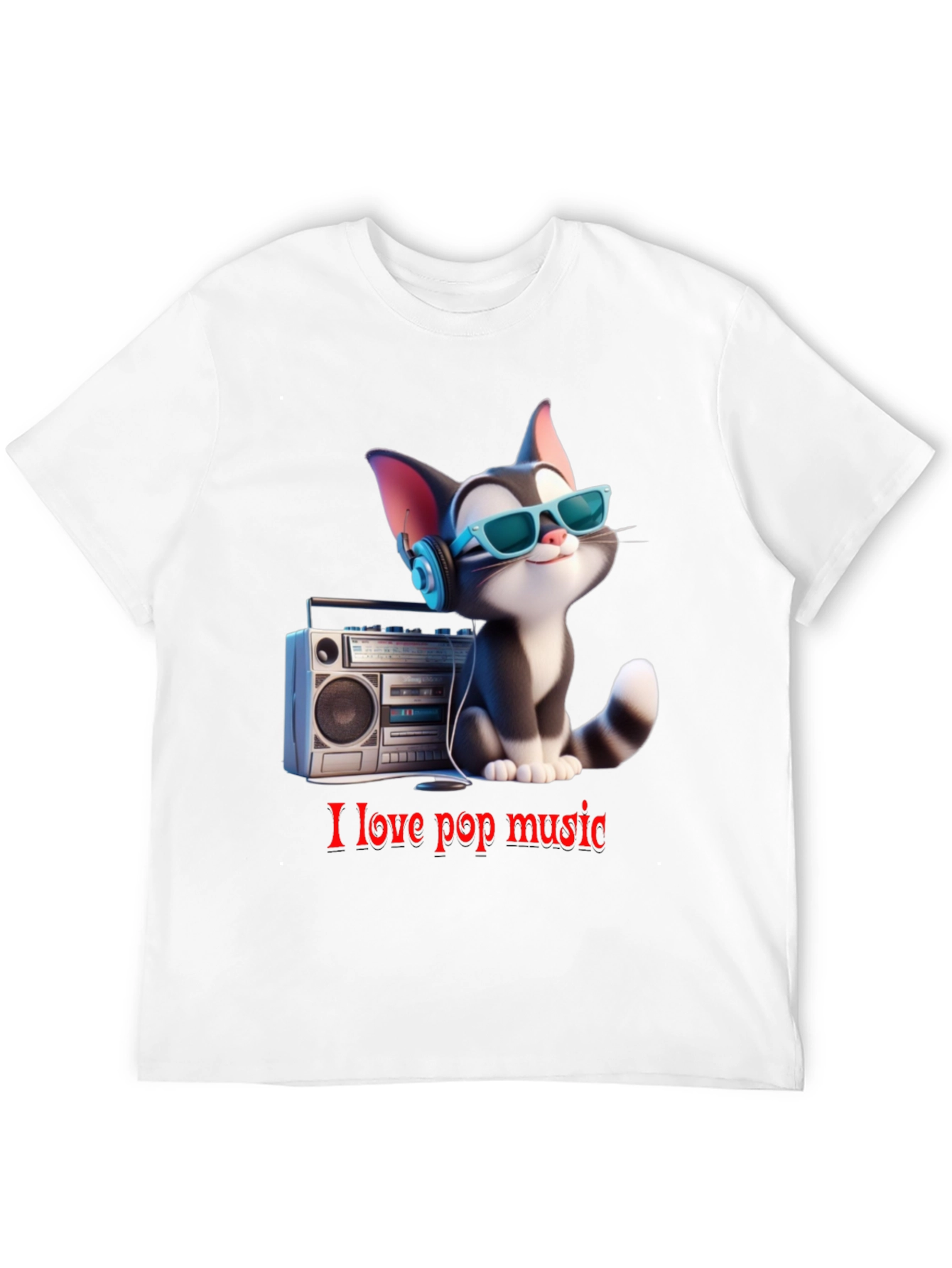 Cool Cat Loves Pop Music T-Shirt